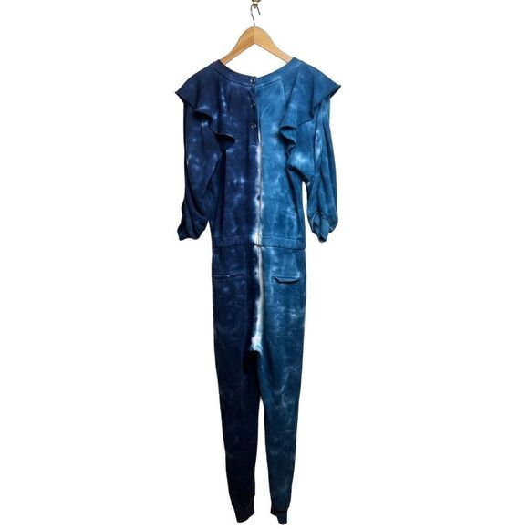 Something Navy Meghan Ruffle Tie Dye Jumpsuit Sz. XS - Picture 7 of 8